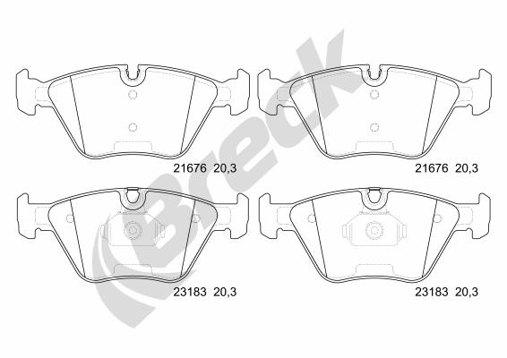 Brake Pad Set, disc brake - 23183 00 701 00 BRECK